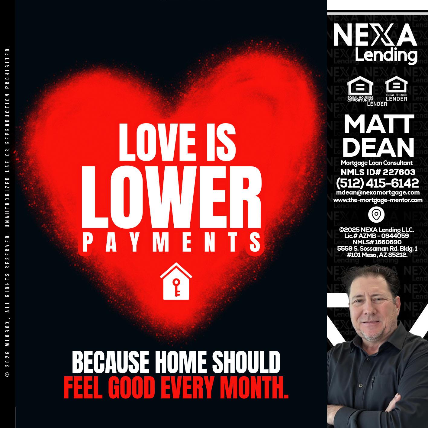 LOVE IS LOWER - Matt Dean -Mortgage Loan Consultant