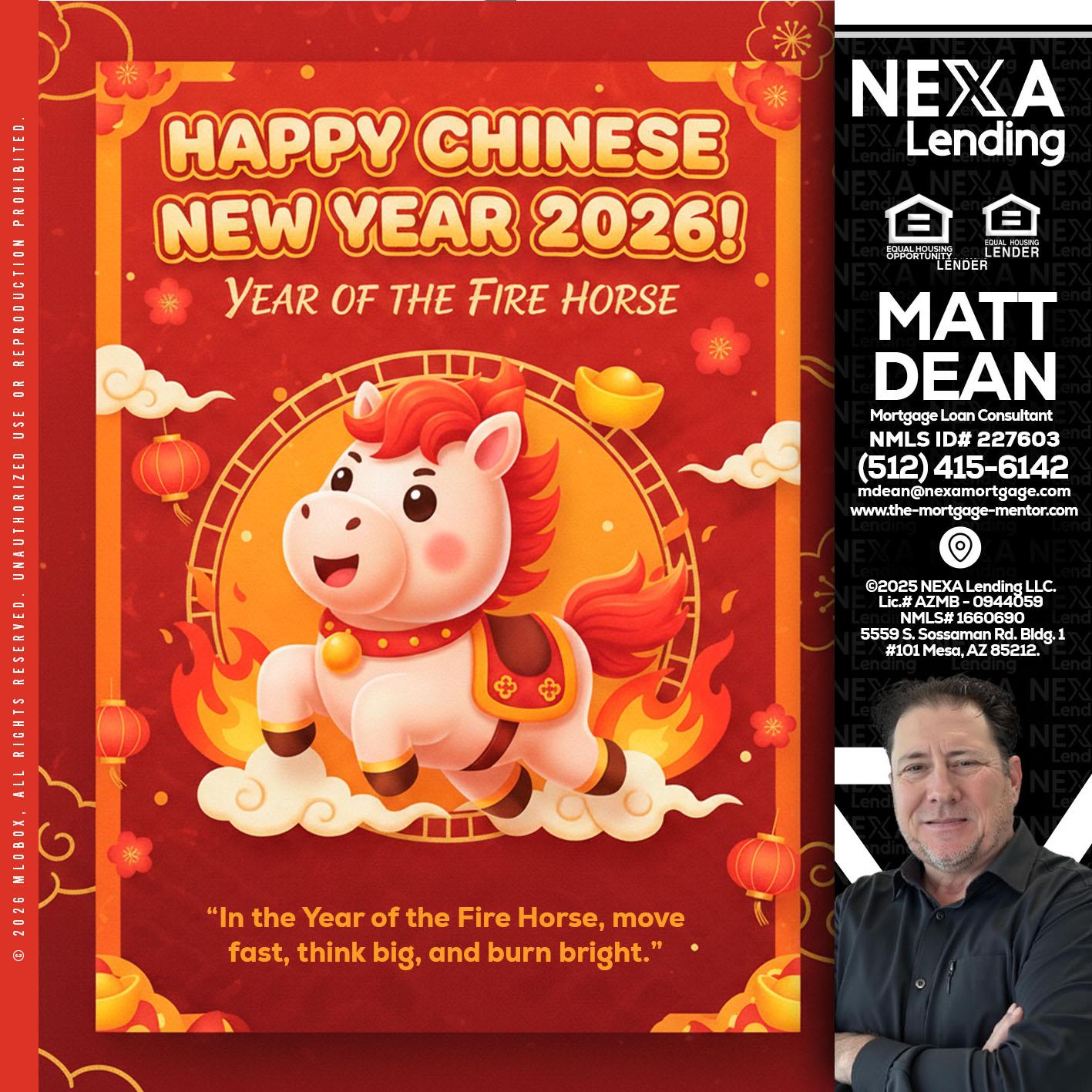 happy Chinese new year - Matt Dean -Mortgage Loan Consultant