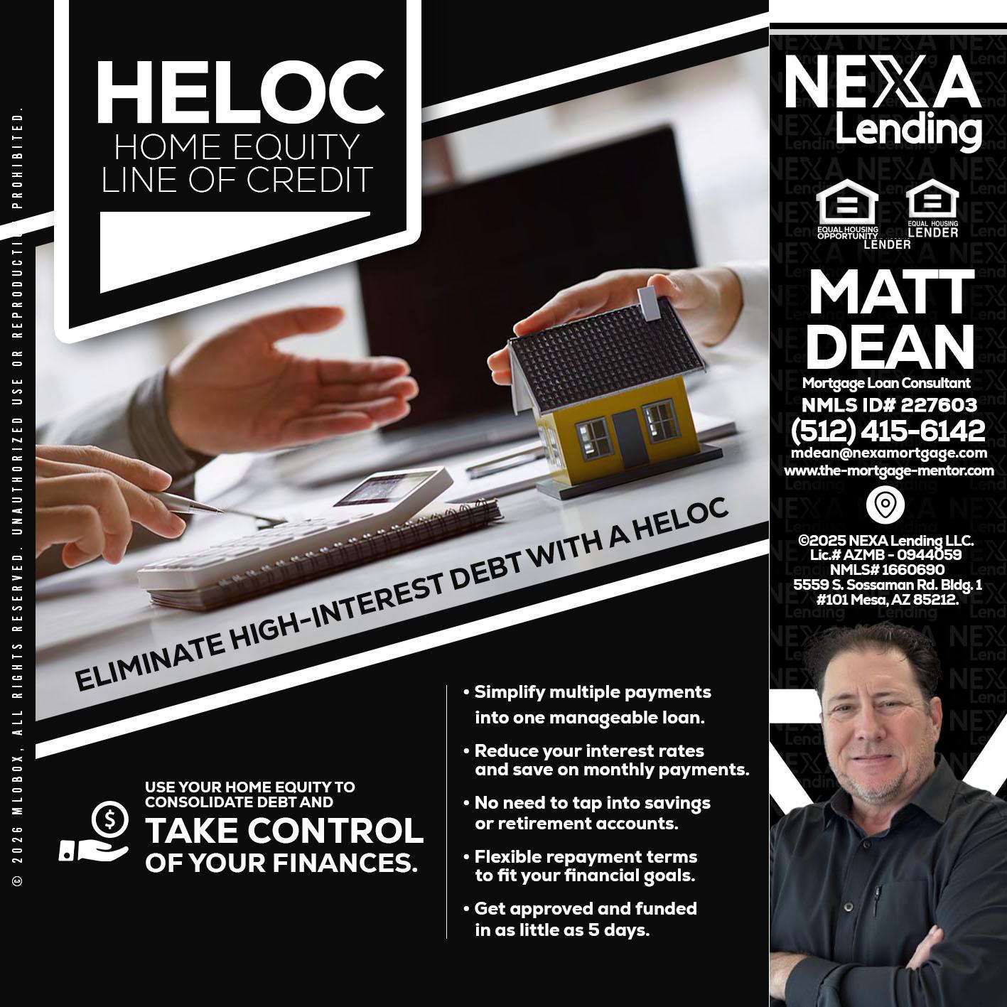 HELOC - Matt Dean -Mortgage Loan Consultant