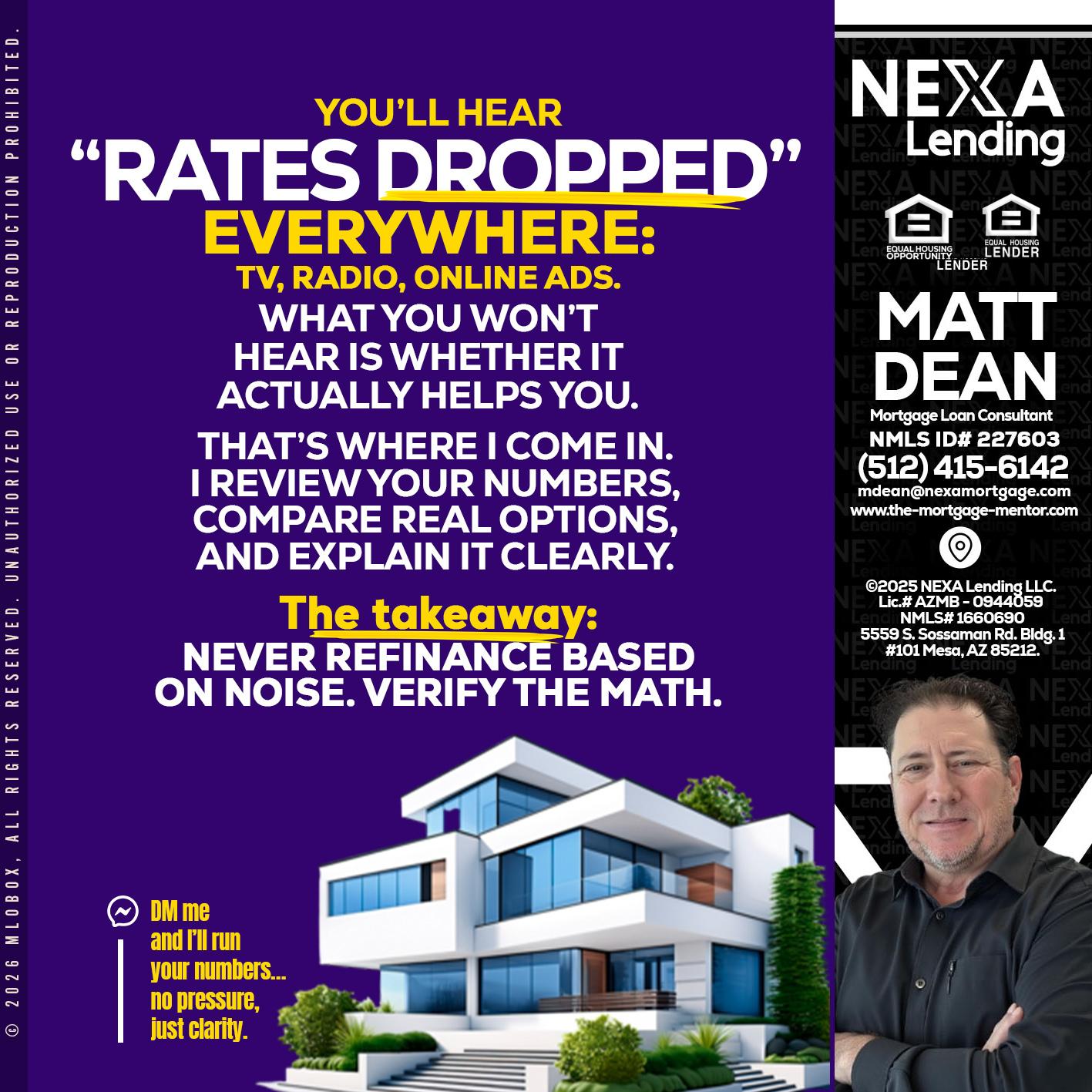 RATES DOPPED - Matt Dean -Mortgage Loan Consultant