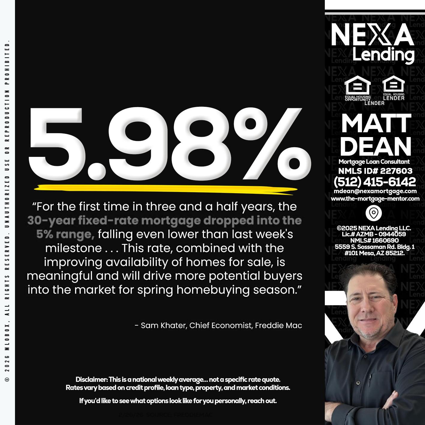 5.98% - Matt Dean -Mortgage Loan Consultant