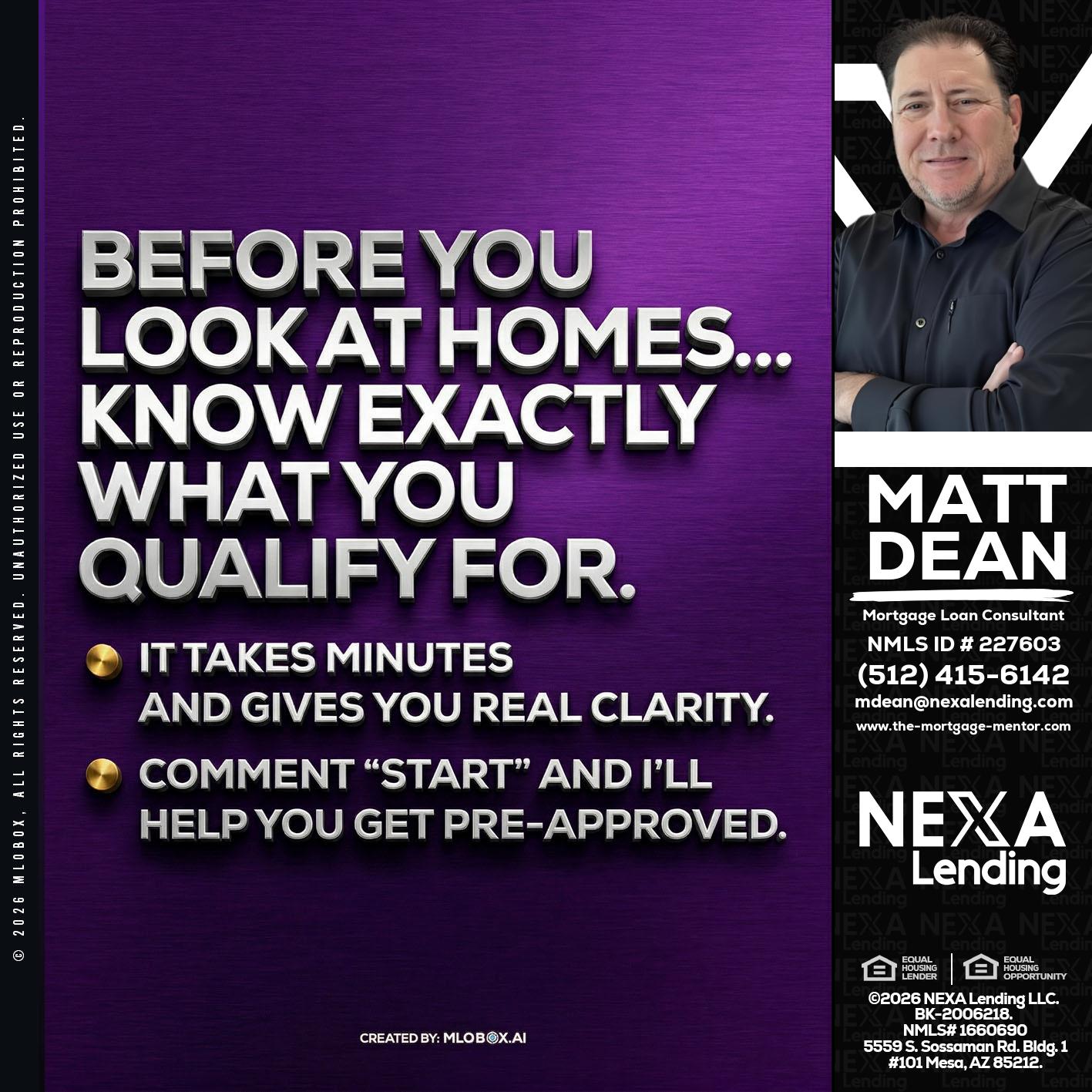 BEFORE YOU - Matt Dean -Mortgage Loan Consultant