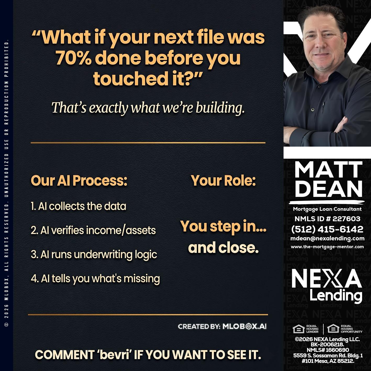 WHAT IF YOUR - Matt Dean -Mortgage Loan Consultant