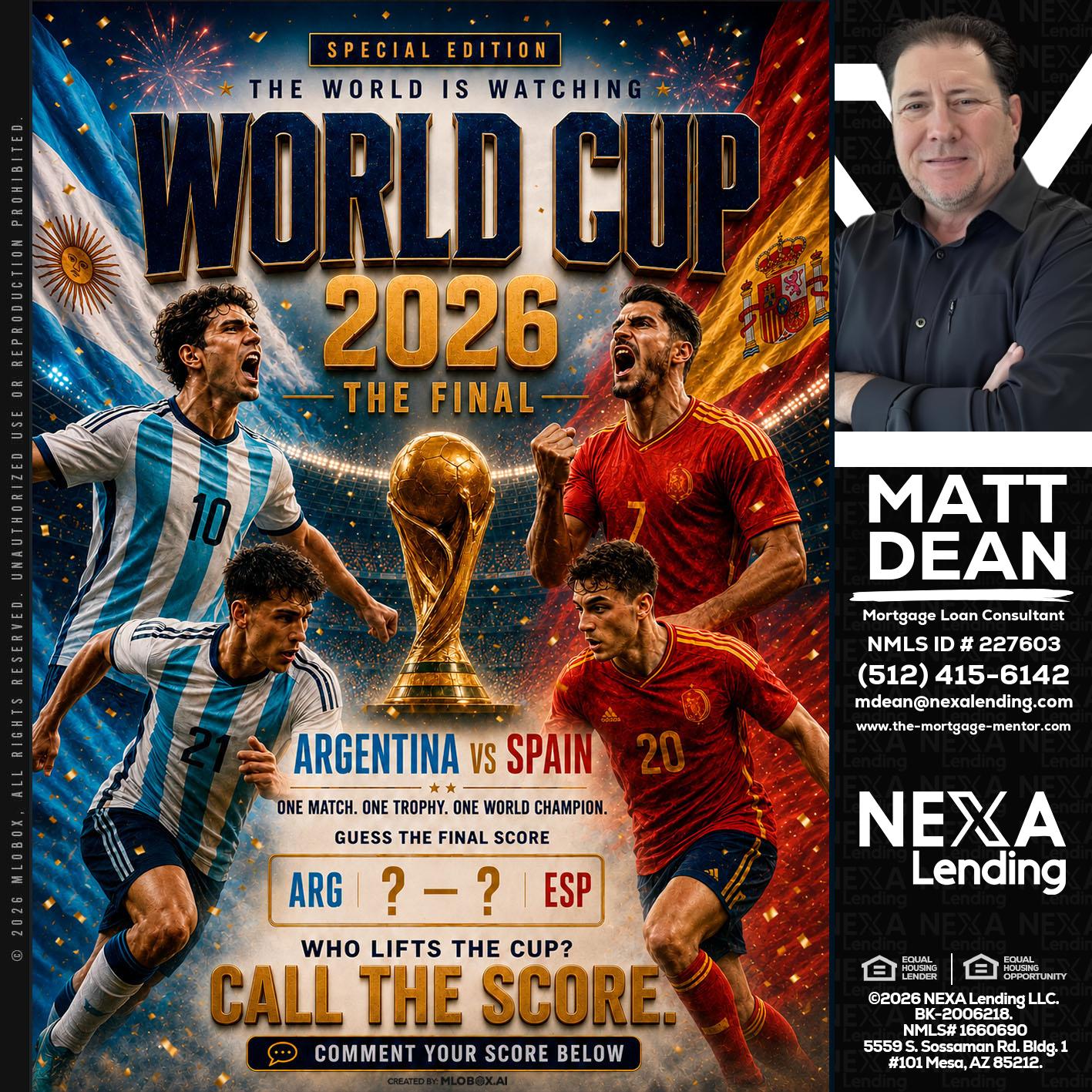 World Cup 2026 finals - Matt Dean -Mortgage Loan Consultant