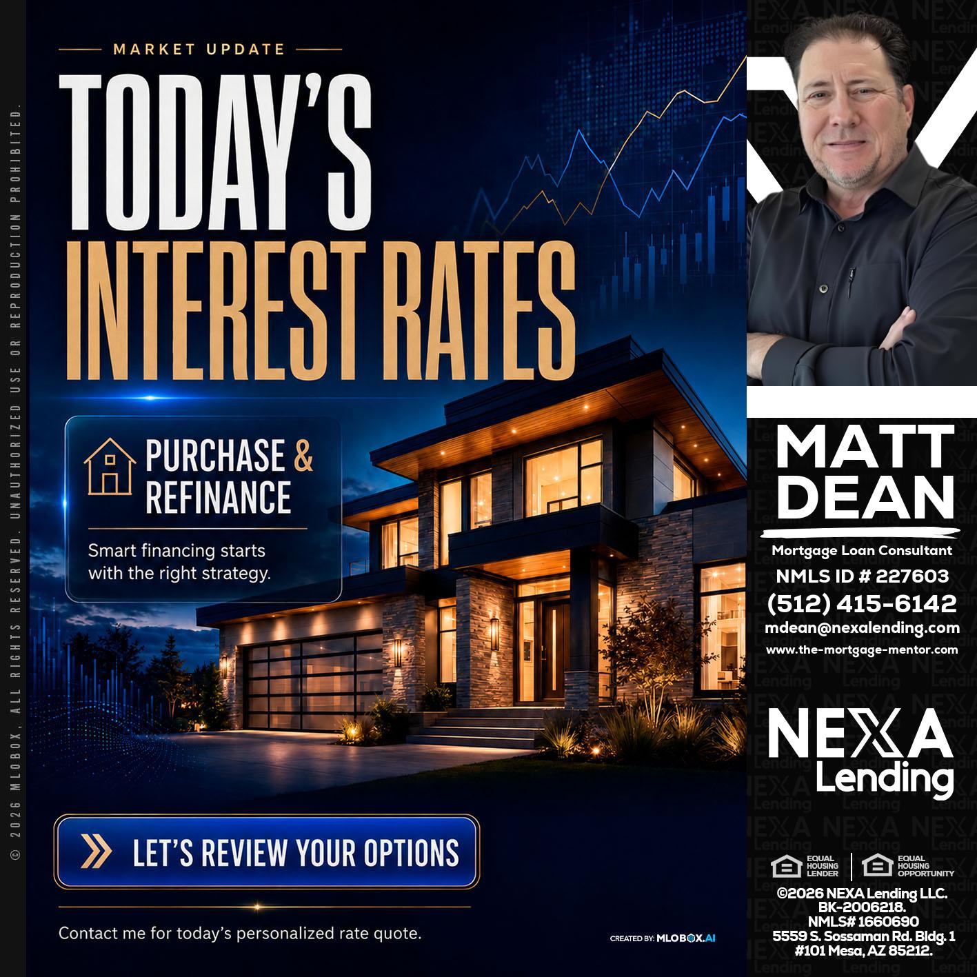 TODAYS RATES - Matt Dean -Mortgage Loan Consultant