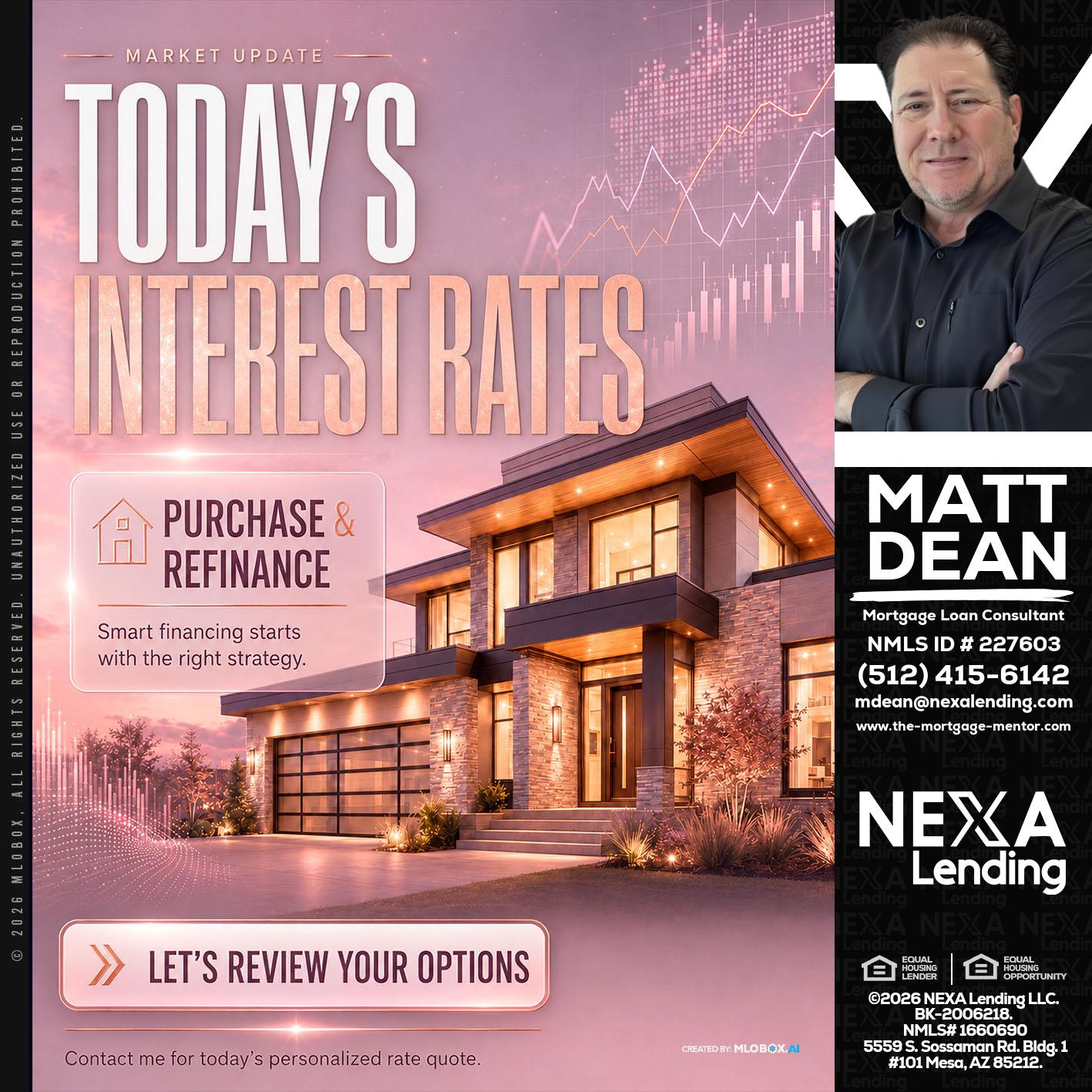 todays interest rates - Matt Dean -Mortgage Loan Consultant