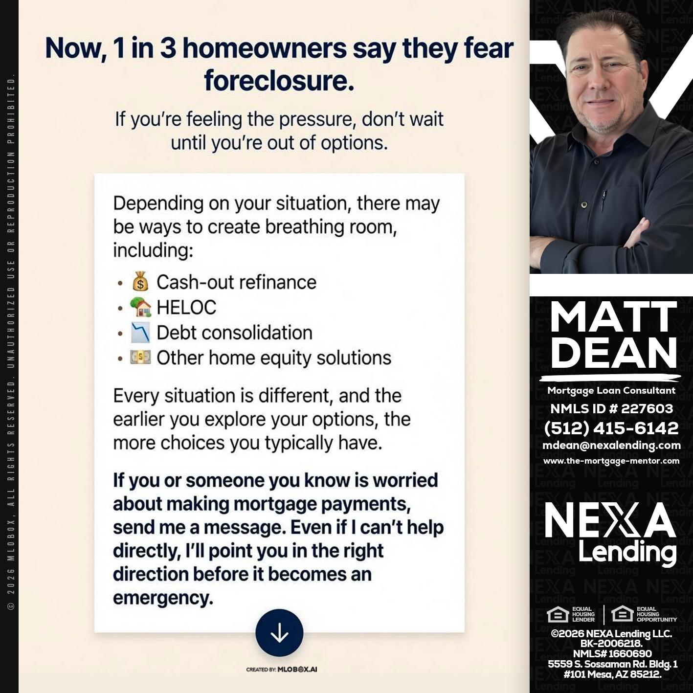 NOW, 1 IN 3 - Matt Dean -Mortgage Loan Consultant