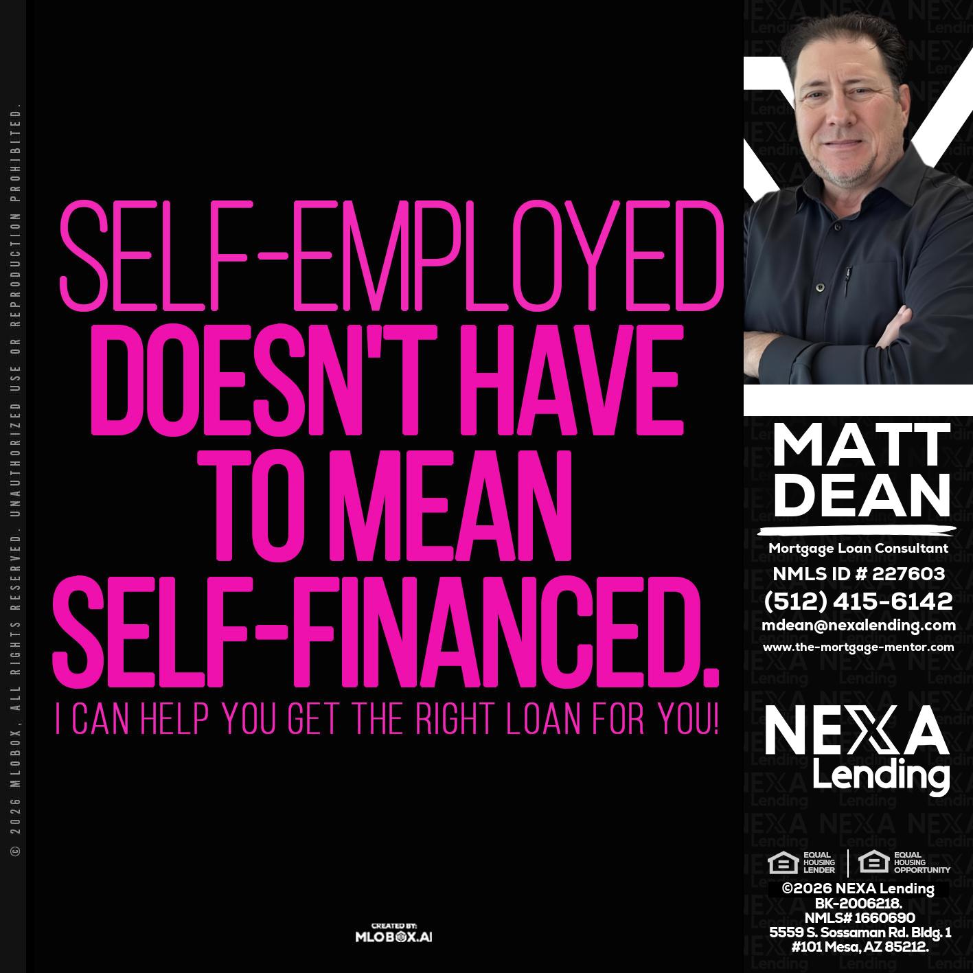 self employed - Matt Dean -Mortgage Loan Consultant