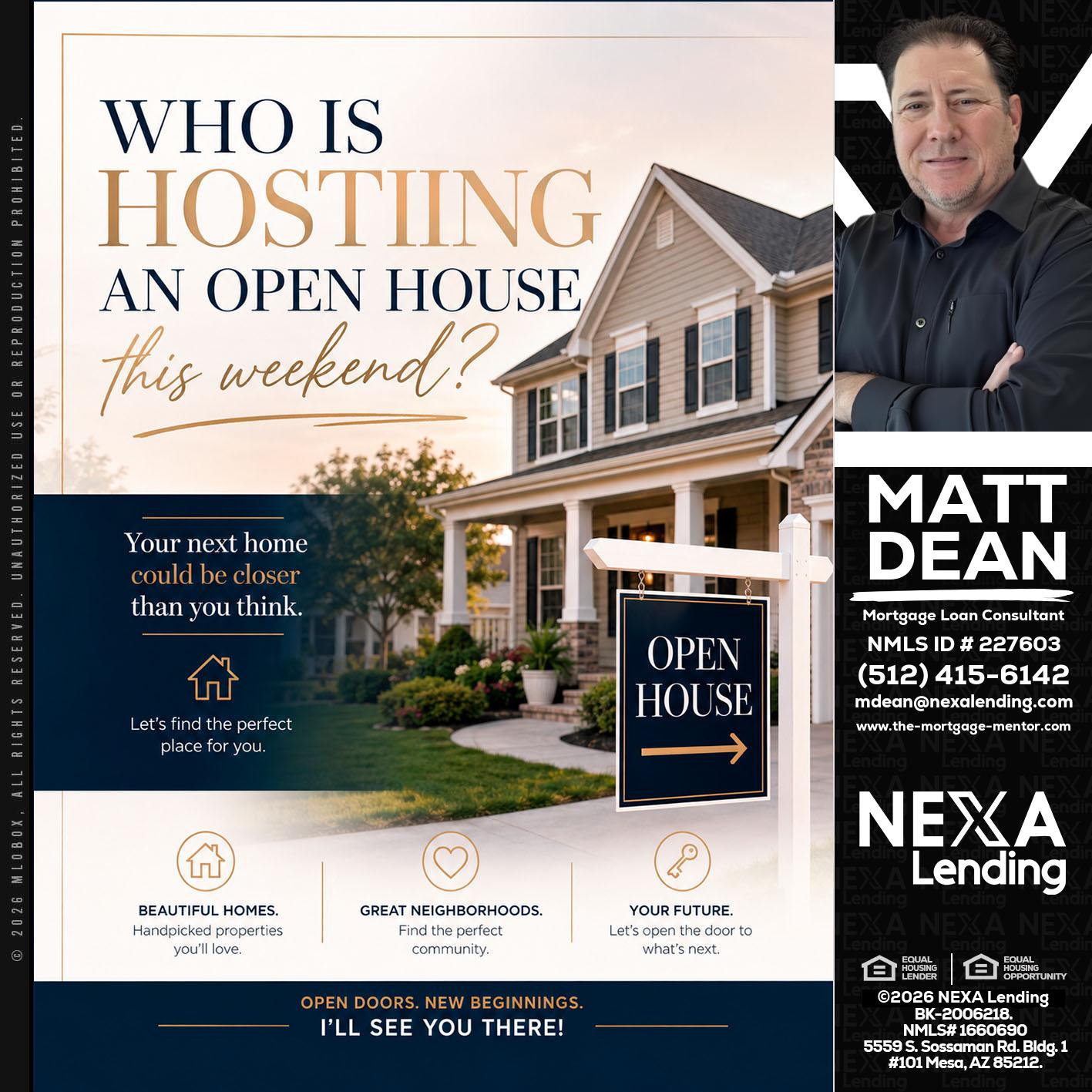 WHOS HOSTING - Matt Dean -Mortgage Loan Consultant
