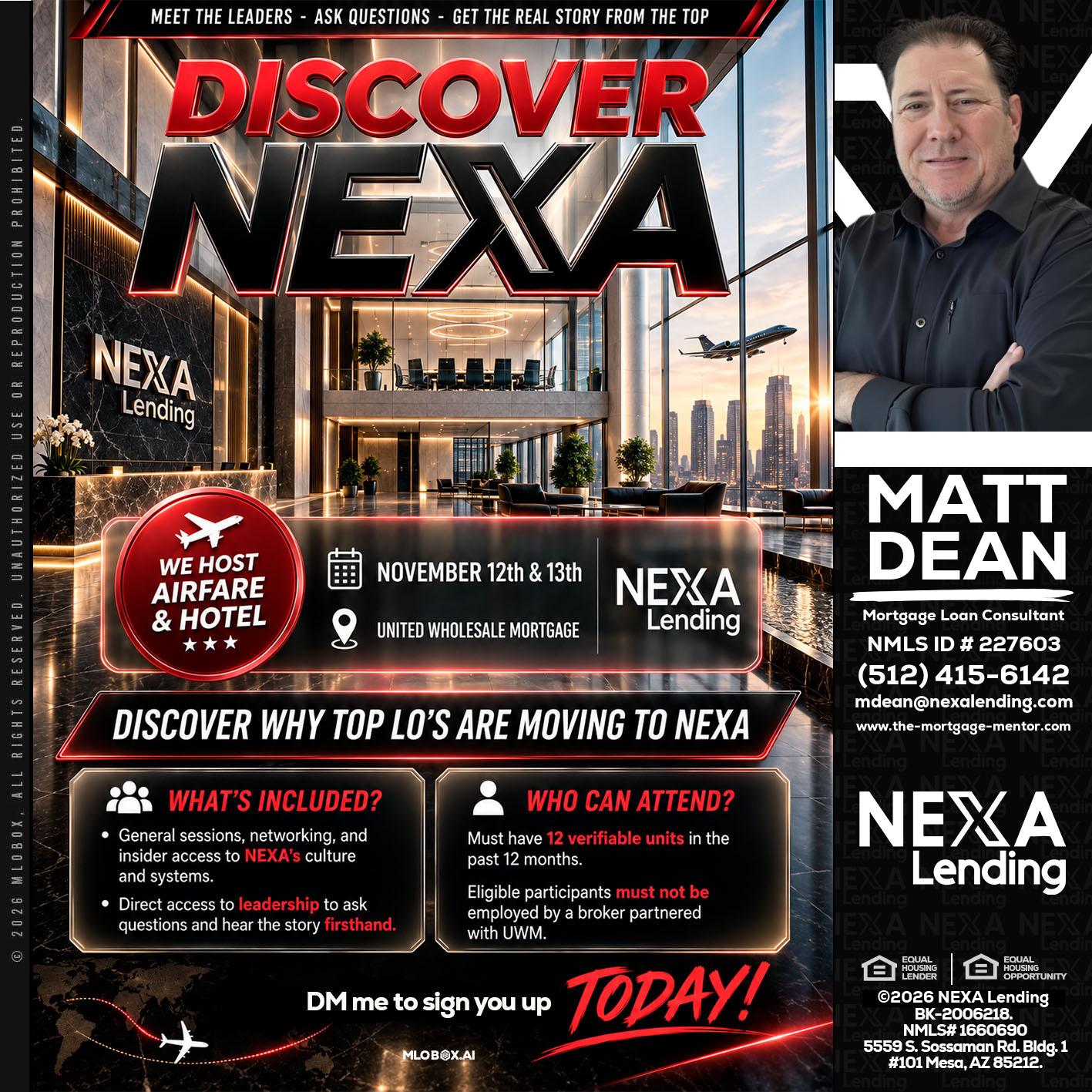 DISCOVER NEXA - Matt Dean -Mortgage Loan Consultant