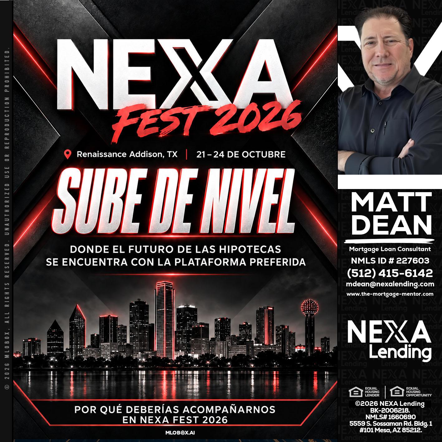 NEXA fest 2026 - Matt Dean -Mortgage Loan Consultant
