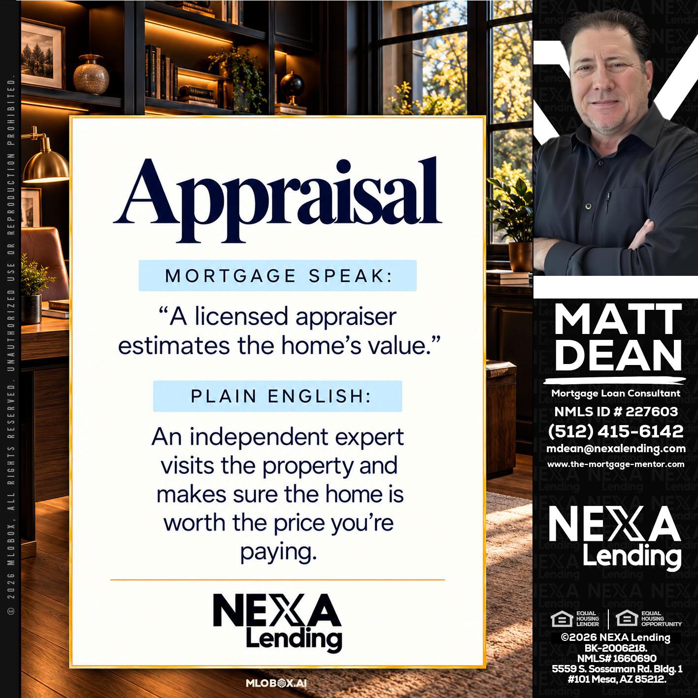 appraisal - Matt Dean -Mortgage Loan Consultant